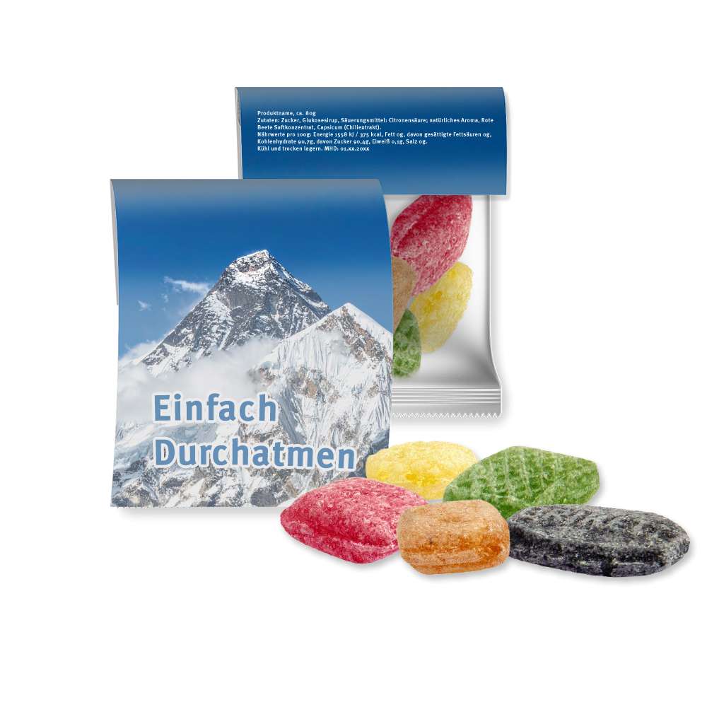 Hustenbonbons, ca. 17g, Express Midi-Tüte mit Werbereiter