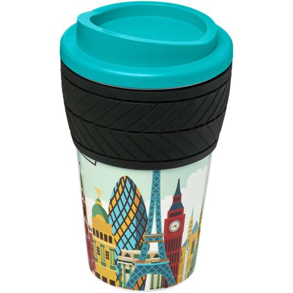 Brite-Americano® 350 ml Isolierbecher mit Schutzring Reifen-Design