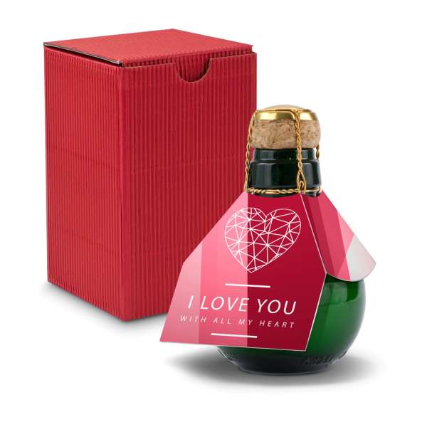 Kleinste Sektflasche der Welt! I love u - Inklusive Geschenkkarton in, 125 ml