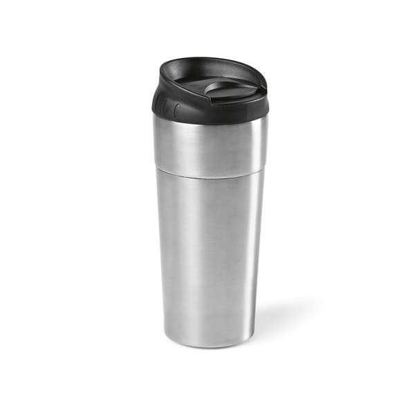 Columbia Reisebecher recy. Edelstahl, 510ml. Doppelwandig mit Schiebedeckel