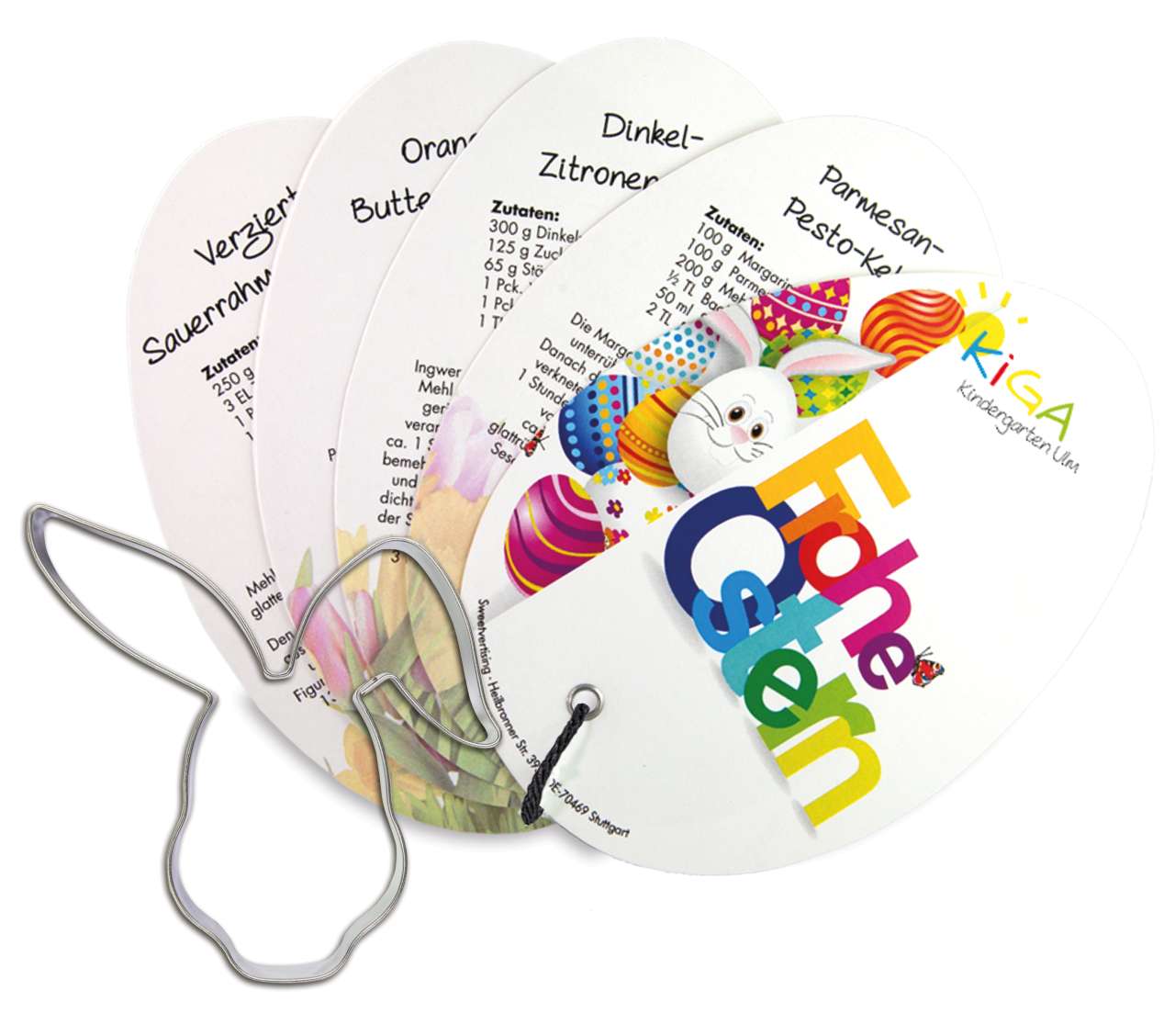 Backförmchen mit Rezeptblock Osterei