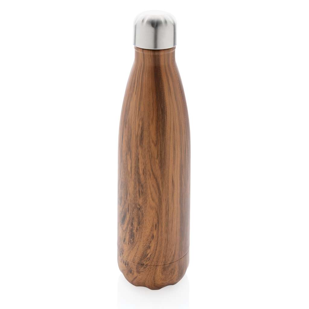 Vakuumisolierte Stainless Steel Flasche mit Holzoptik
