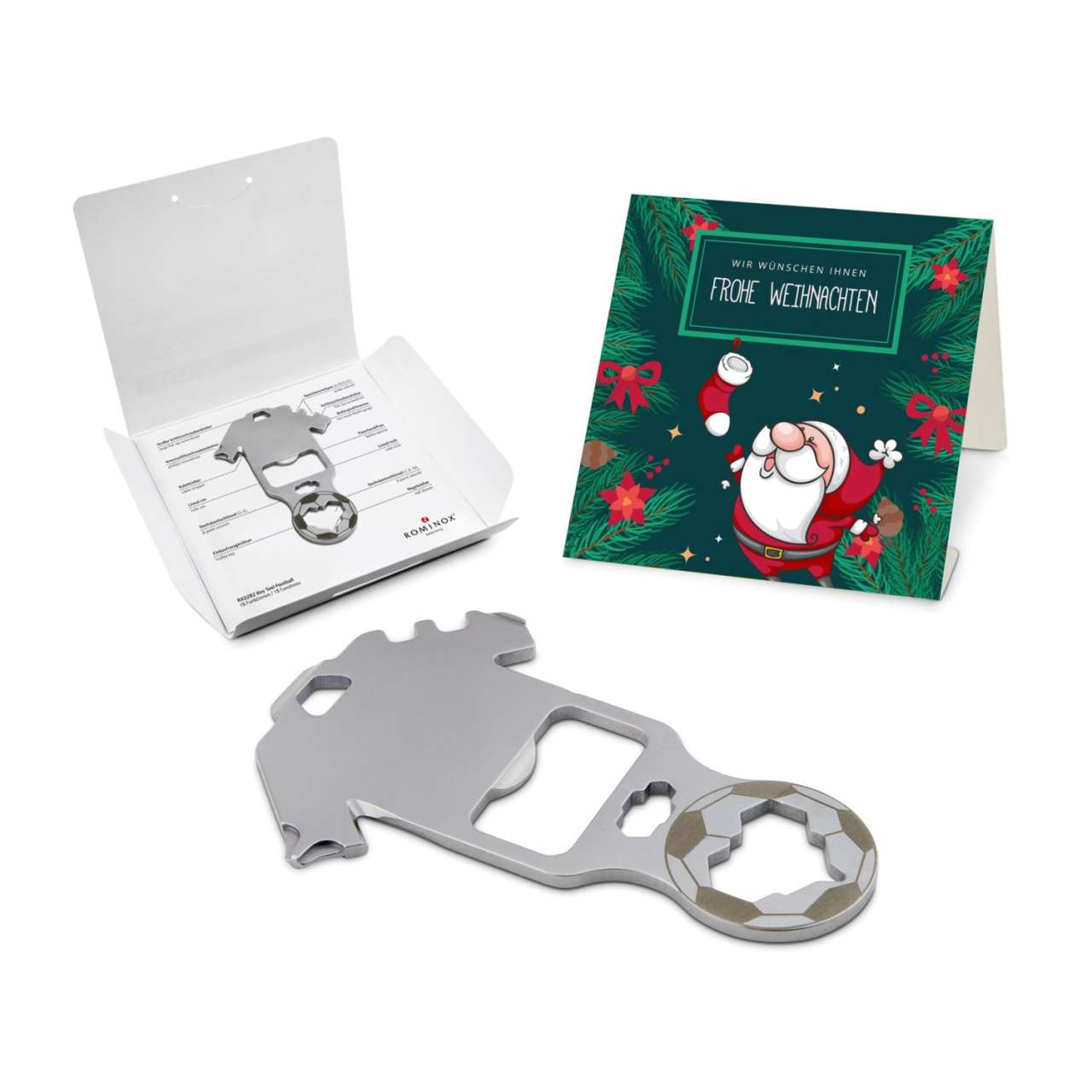 Geschenkartikel: ROMINOX® Key Tool Funktionen) im Motiv-Mäppchen Frohe Weihnachten