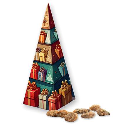 Feuergebrannte Mandeln ohne Zuckerzusatz (vegan), ca. 30g, Präsent-Pyramide