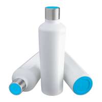 Flasche weiß, Deckel cyan, Boden cyan