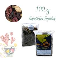 Kompostierbarer Zellglas-Beutel, Geprägtes Verschluss-Siegel aus Zuckerrohrpapier. Komplett abbaubar. Inhalt 100 g