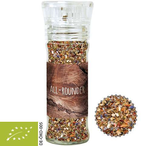 Bio Gewürzmischung Alleskönner, ca. 50g, transparente Gewürzmühle