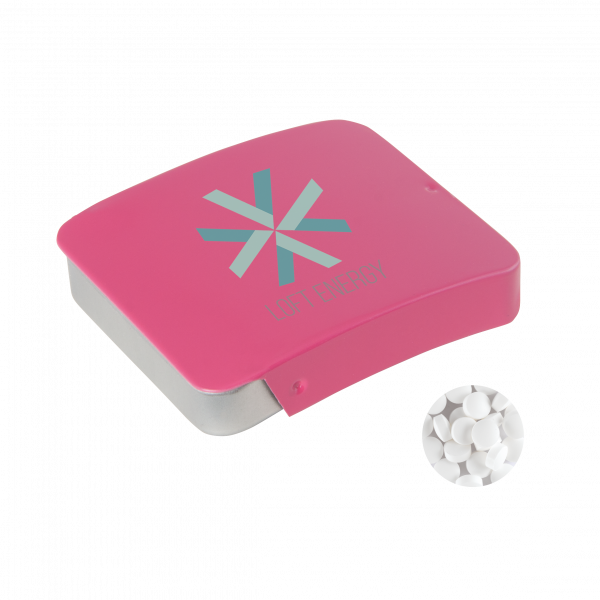 Blechdose mit Schiebedeckel mit ca. 10 gr. extra strong Minties `Triangle`