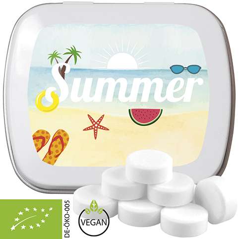 Bio Pfefferminz Drops, ca. 20g, Mintdose weiß