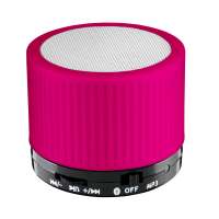 Lautsprecher schwarz, Gitter weiß, Hülle magenta