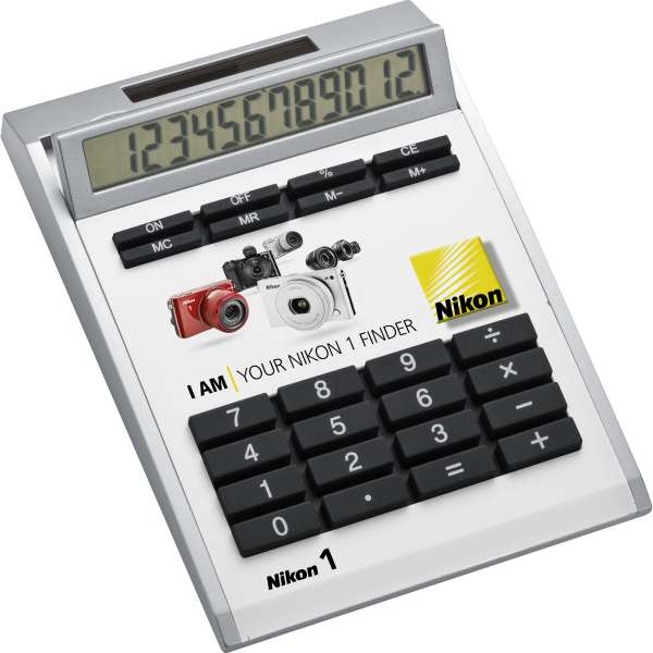 Tischrechner Eigendesign mit 12 Digits aus Kunststoff OLIWIA