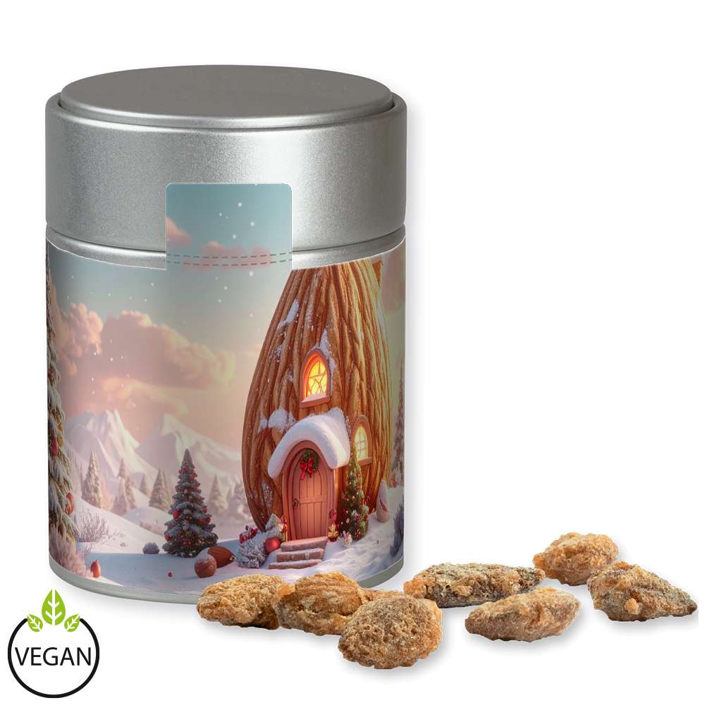 Feuergebrannte Mandeln ohne Zuckerzusatz, ca. 100g, Metalldose Midi silber