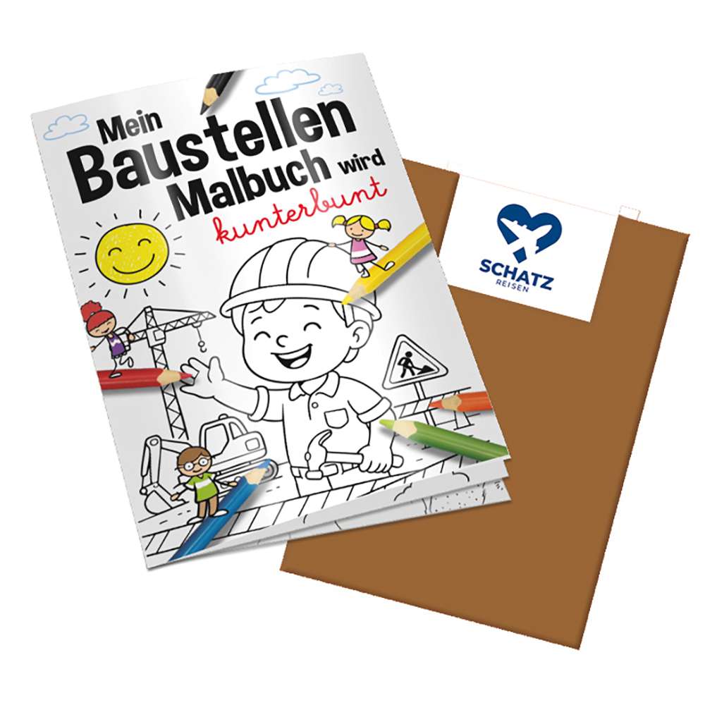 Malbuch / Mal-Set A6 - Baustelle