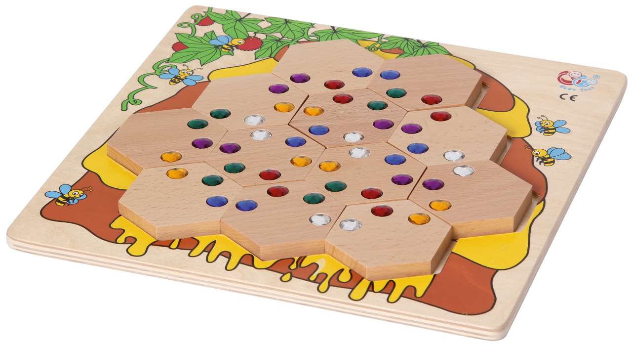 Legespiel Bienenkorb mit Glitzersteinen
