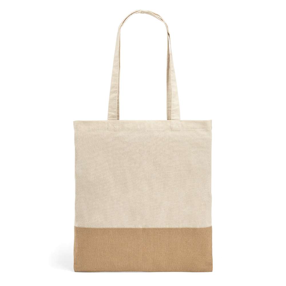 MERCAT Tasche aus 100% Baumwolle (160 g / m²) mit Details aus Jute-Imitat