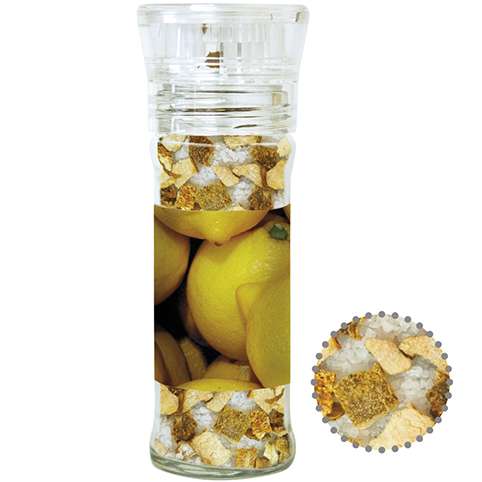 Gewürzmischung Zitronen-Salz, ca. 80g, transparente Gewürzmühle