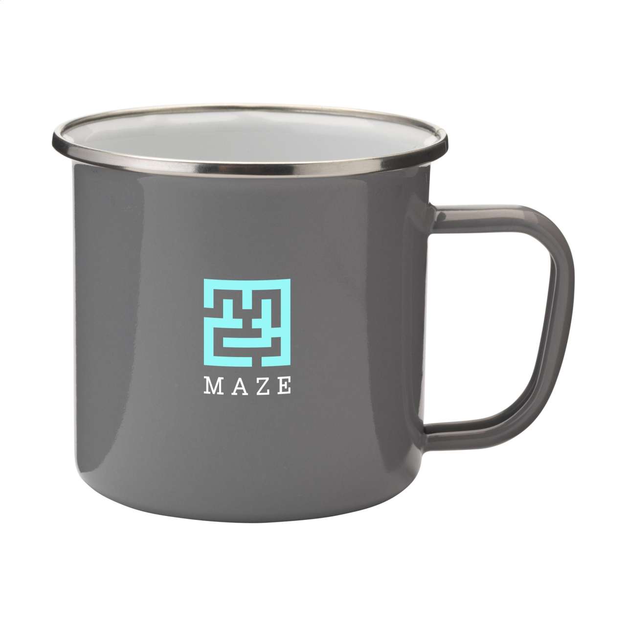 Retro Silver Emaille Tasse 350 ml