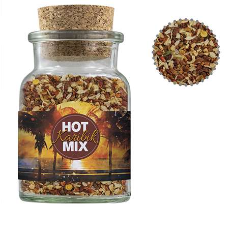 Gewürzmischung HOT Karibik Mix, ca. 50g, Korkenglas