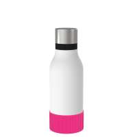 Flasche weiß, Hülle magenta