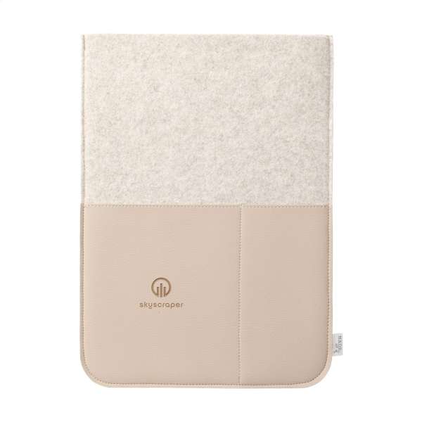Recycled Felt & Apple Leather Laptop Sleeve 16"