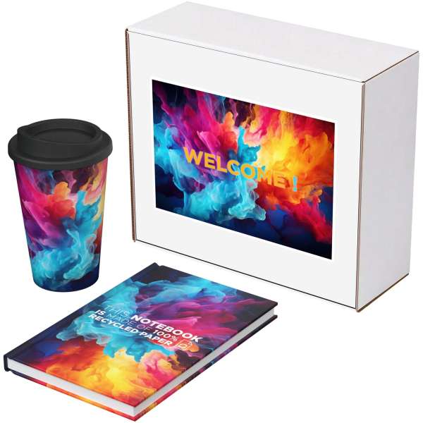 Keswick Set aus recyceltem Material Novella Brontë Notizbuch und Americano Becher