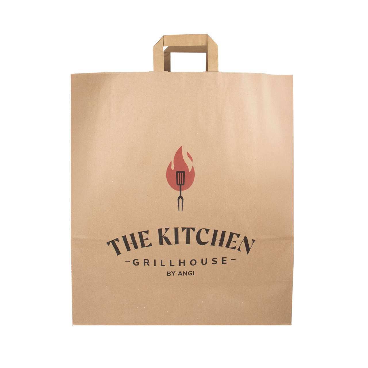 Papier Tragetaschen mit flach gefalteter Griff