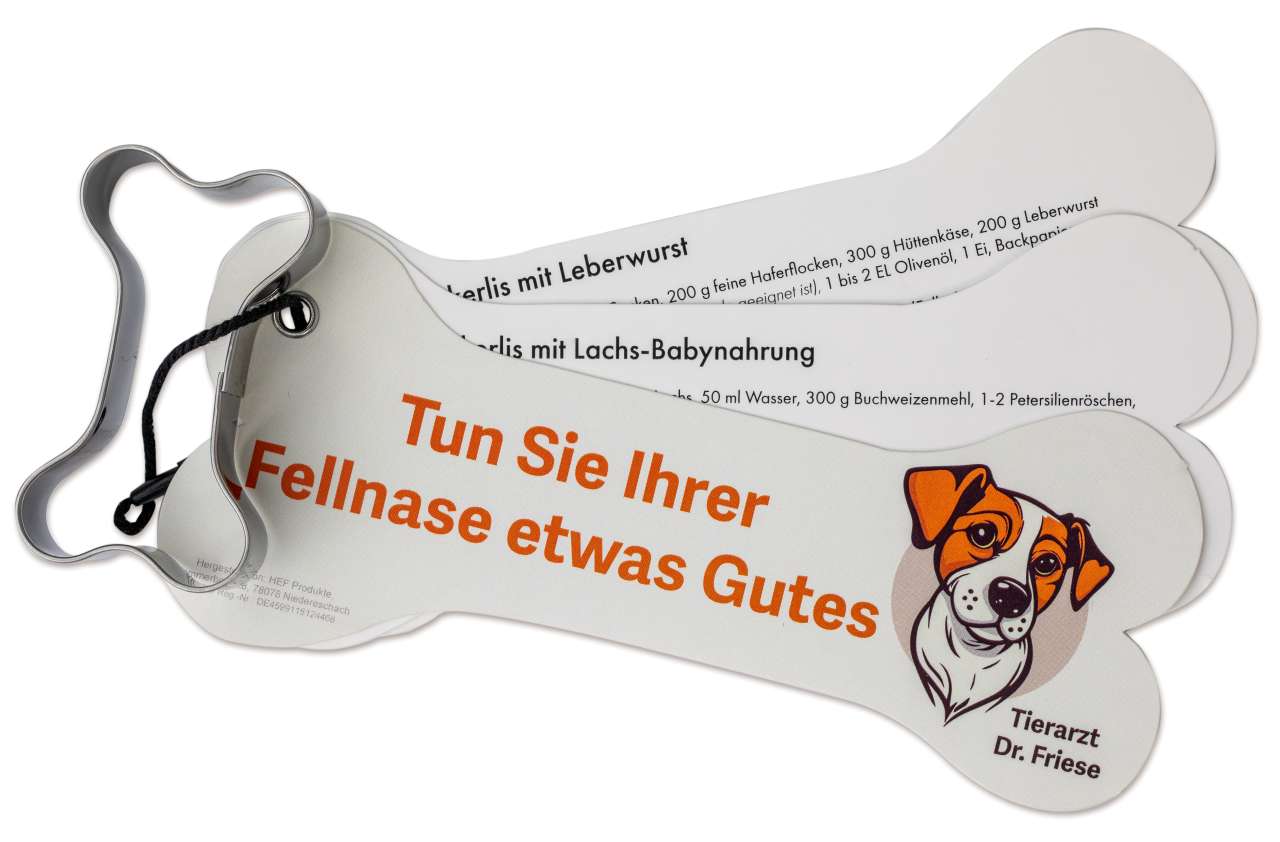 Backförmchen mit Rezeptblock Knochen