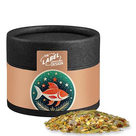 Weihnachts Gewürzmischung Fisch, ca. 30g, Kraftpapierdose Mini schwarz