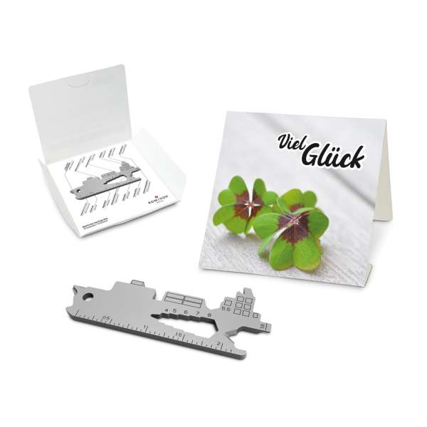 Geschenkartikel: ROMINOX® Key Tool Funktionen) im Motiv-Mäppchen Viel Glück