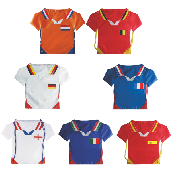 Nylon Rucksack T-Shirt verschiedene Länder