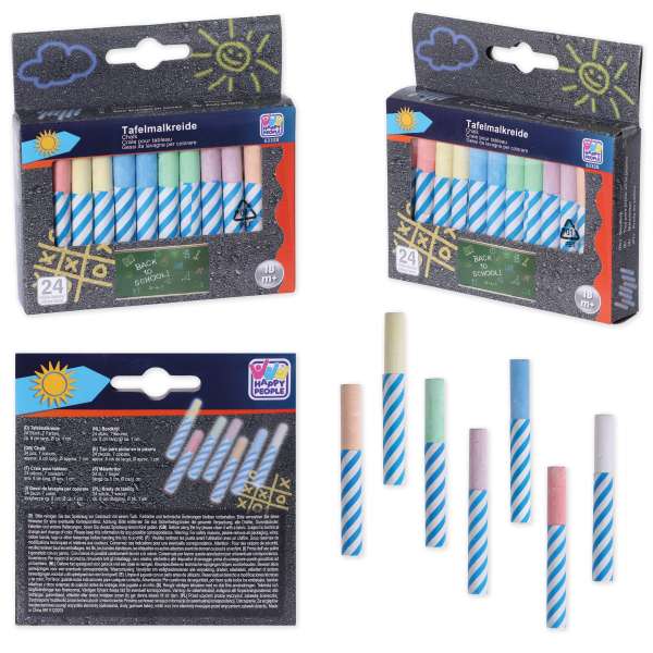 Kreiden farbig und weiß, 24er-Set