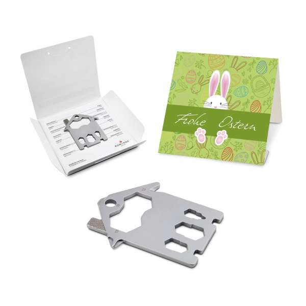 Geschenkartikel: ROMINOX® Key Tool Funktionen) im Motiv-Mäppchen Osterhase