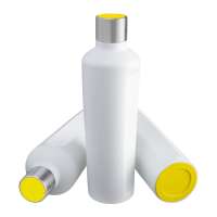 Flasche weiß, Deckel gelb, Boden gelb