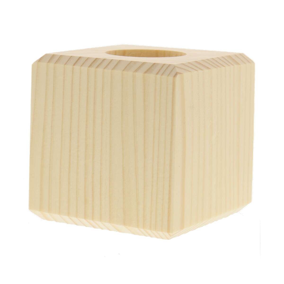 Teelichthalter, quadratisch aus Holz 8 cm
