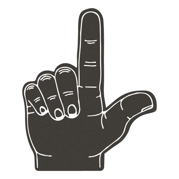 Winkehand aus Schaumstoff ACHTUNG