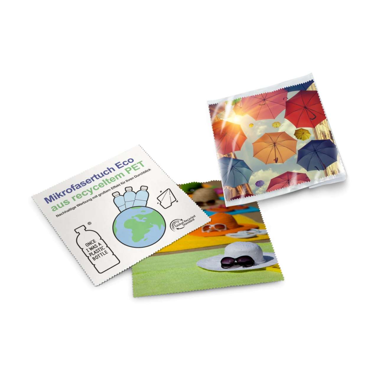 Brillenputztuch rPET - Mikrofasertuch x cm, im Polybeutel