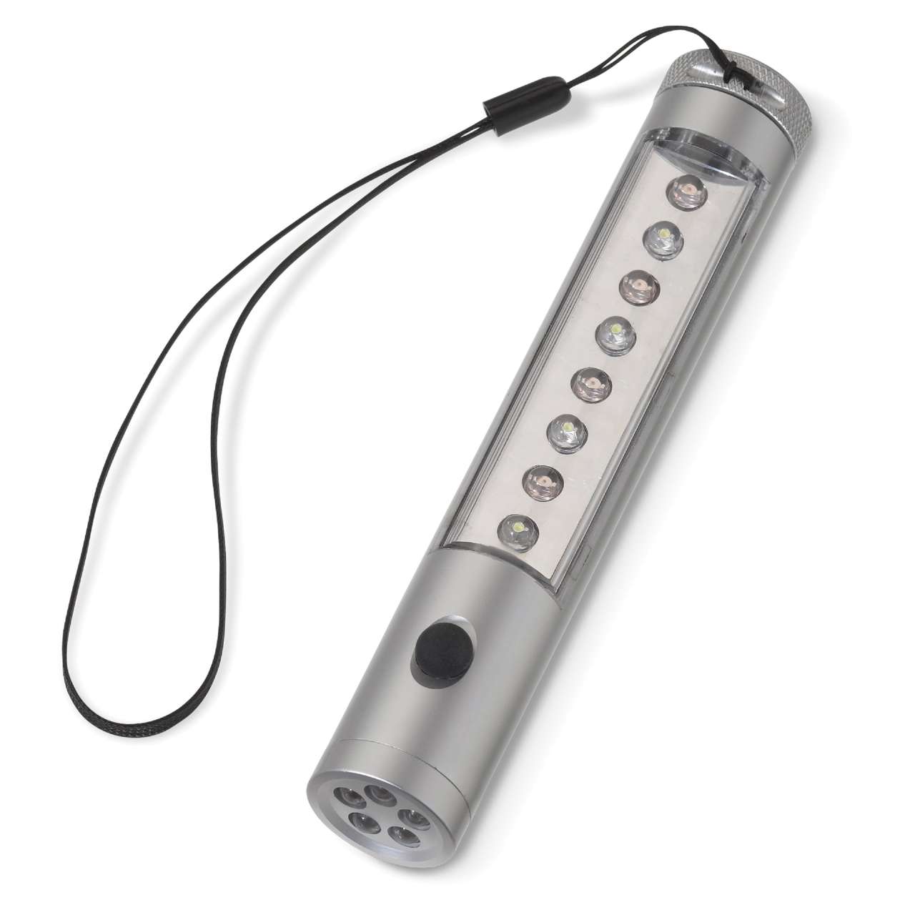 Aluminium Taschenlampe mit Magnet, 5+8 LED's