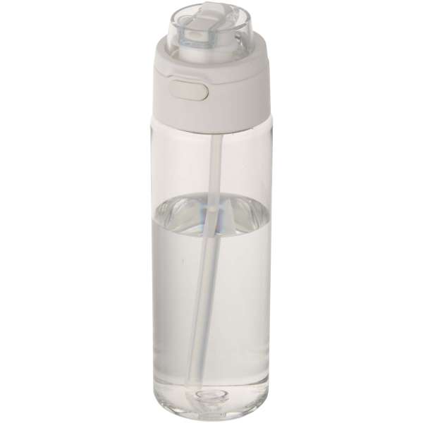 Theron 700 ml RCS-Wasserflasche aus recyceltem Kunststoff mit Multifunktionsdeckel und Klappstrohhal