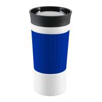 Becher weiß, Hülle blau