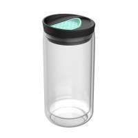 Becher transparent, Deckel mint