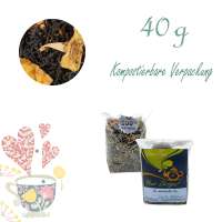 Kompostierbarer Zellglas-Beutel, Geprägtes Verschluss-Siegel aus Zuckerrohrpapier. Komplett abbaubar. Inhalt 40 g