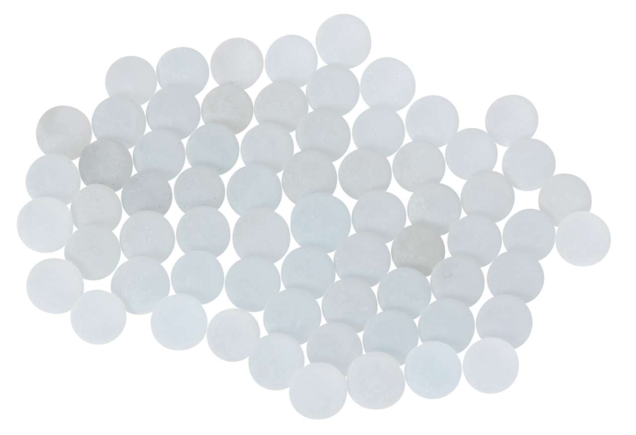 Glasmurmeln Frost weiß 14mm (ca 300St.)