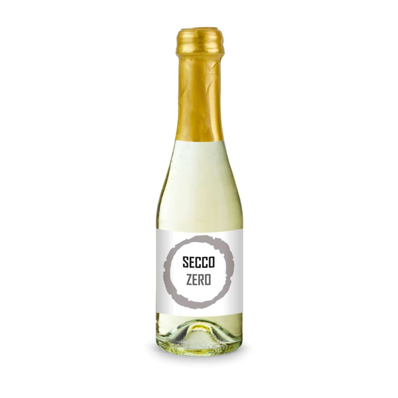 Secco ZERO - Schäumendes Getränk aus alkoholfreiem Wein - Flasche klar - Kapselfarbe, 0,2 l