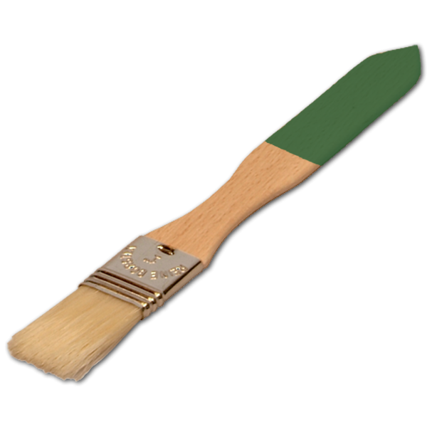Haushaltspinsel, flach, 1 Zoll, mit farbigem Griff, laubgrün, aus Holz 20 cm