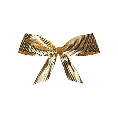Deko, ca. 1g, Schleife golden klein mit goldenem Clip
