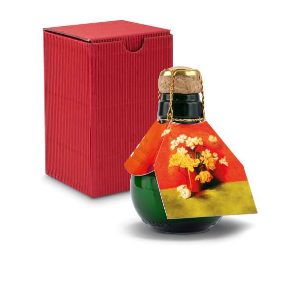 Kleinste Sektflasche der Welt! Blumengesteck - Inklusive Geschenkkarton in, 125 ml