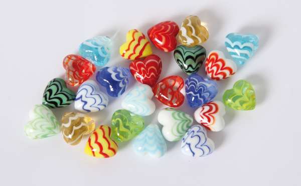 Glas-Herzen Wellen-Design, 24-tlg.