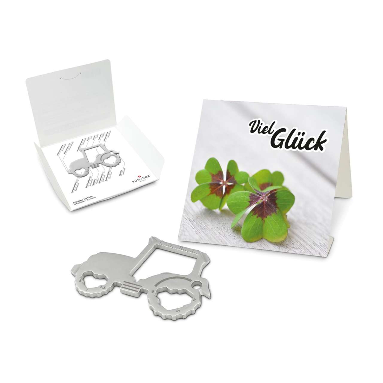 Geschenkartikel: ROMINOX® Key Tool Funktionen) im Motiv-Mäppchen Viel Glück