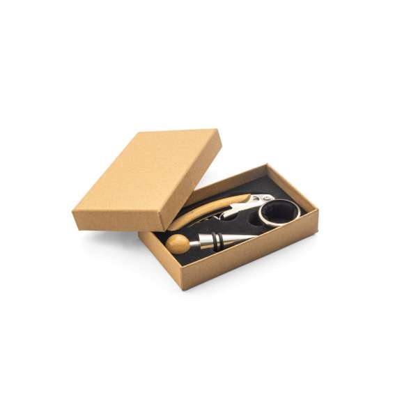 SAVORY Weinset aus Bambus und Edelstahl