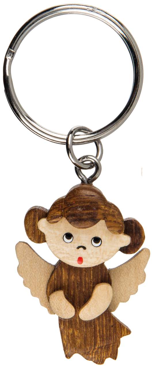 Schlüsselanhänger Naturholz-Engel, sortiert